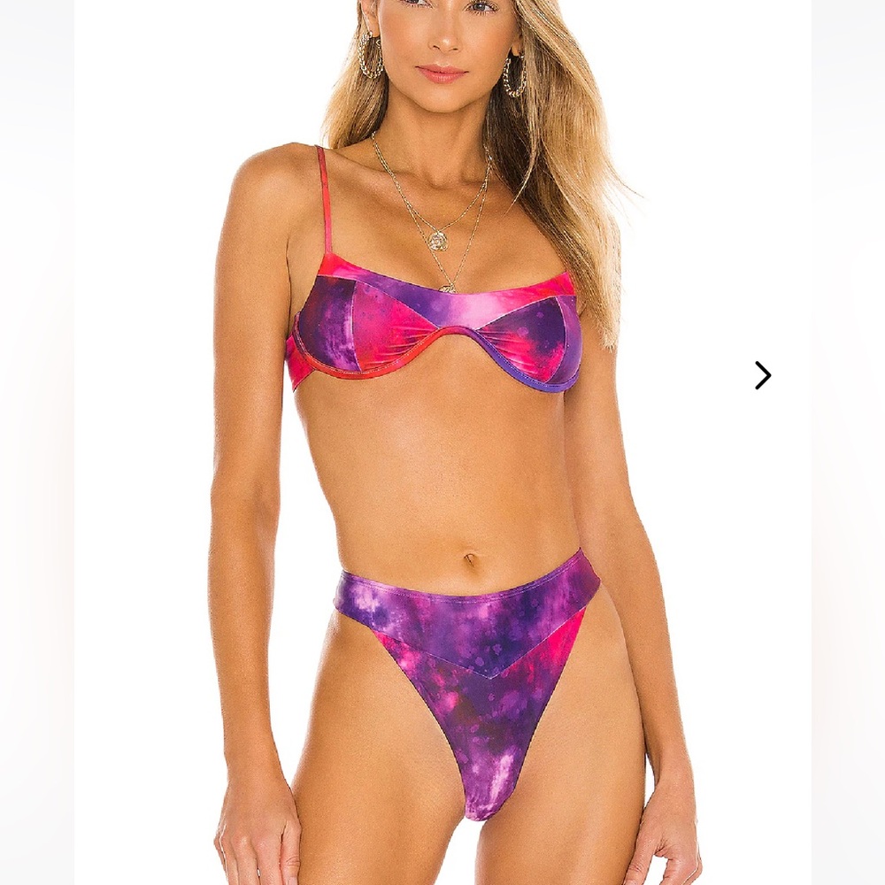 Lover and friends tie die bikini. Worn with some signs of wear. Good condition.